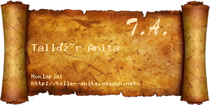 Tallér Anita névjegykártya